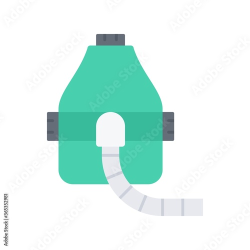 Resuscitator or oxygen mask vector icon in flat design style.