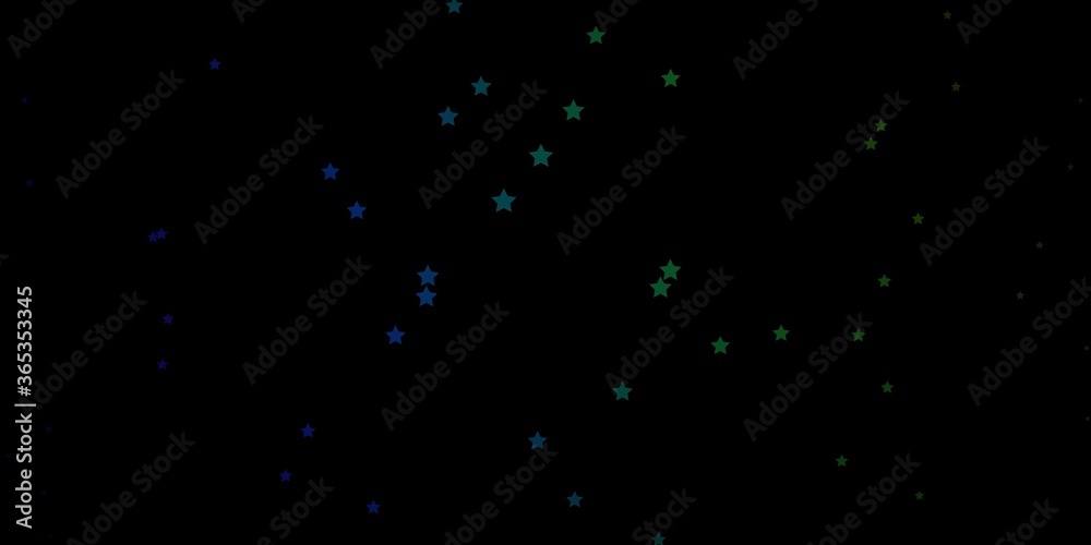 Dark Blue, Green vector texture with beautiful stars. Blur decorative design in simple style with stars. Theme for cell phones.