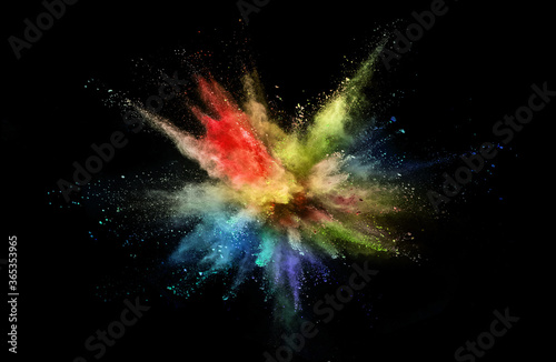Colored powder explosion on black background. Freeze motion. © Lukas Gojda