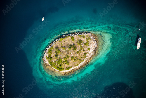 Aerial view of sea and small islands, Croatia