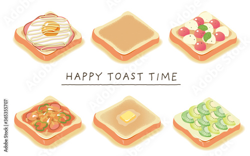 おしゃれなトーストのイラスト