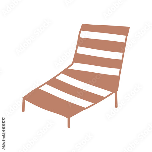 deck chair furniture comfort cartoon isolated design icon