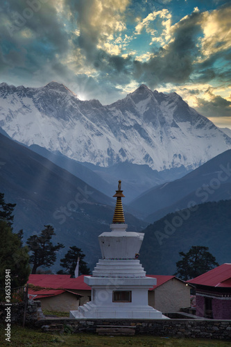 Sunrise at Tengboche, Nepal.