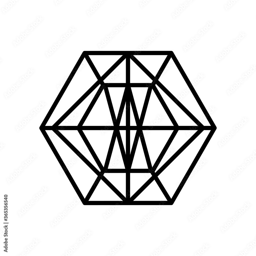 geometric shape icon, line style geometric shape icon, line style