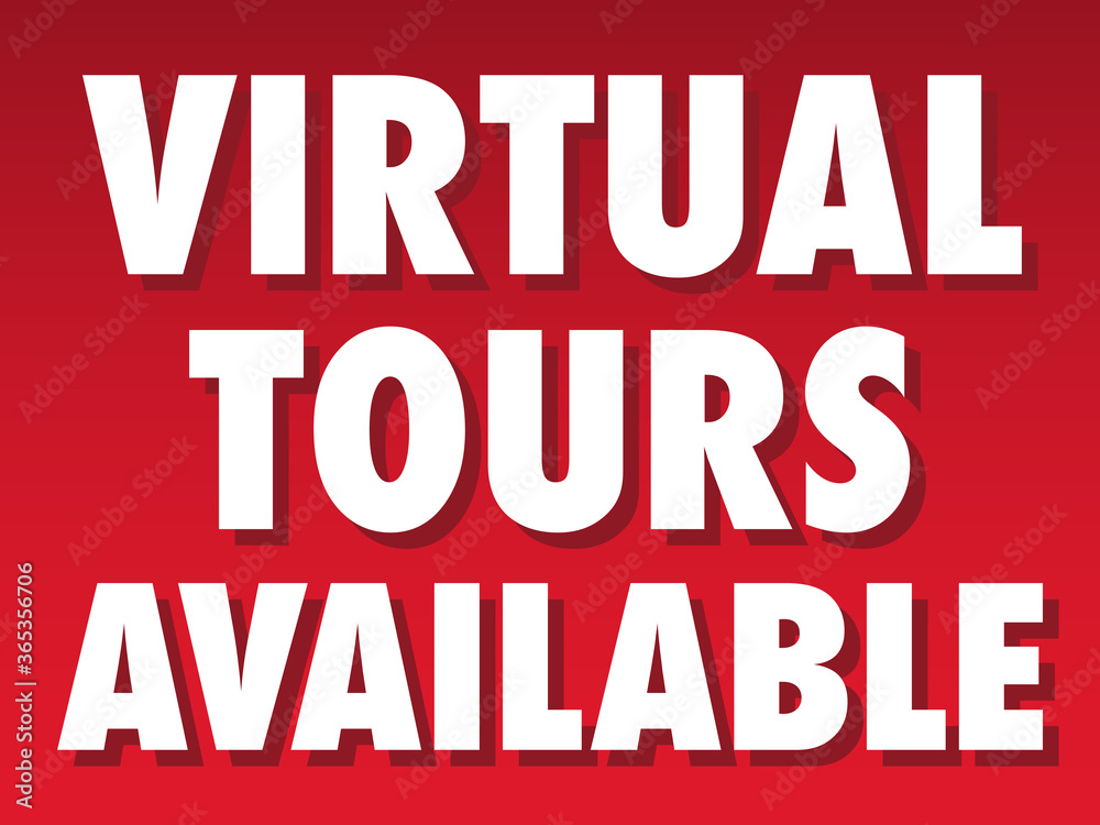 Virtual Tours Available Sign | Property Management and Real Estate Agent Signage | Apartment and Model Home Tours