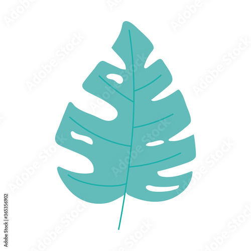 tropical leaf foliage nature cartoon isolated design icon white background
