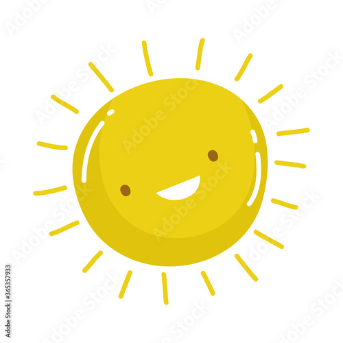 sun summer weather cartoon isolated design icon