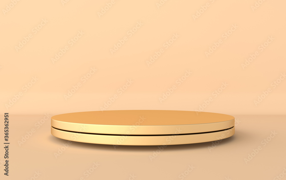 3d rendered studio with geometric shapes, podium on the floor. Platforms for product presentation, mock up background. Abstract composition in minimal design, pastel and gold colors 3d rendered studio with geometric shapes, podium on the floor. Platforms for product presentation, mock up background. Abstract composition in minimal design, pastel and gold colors