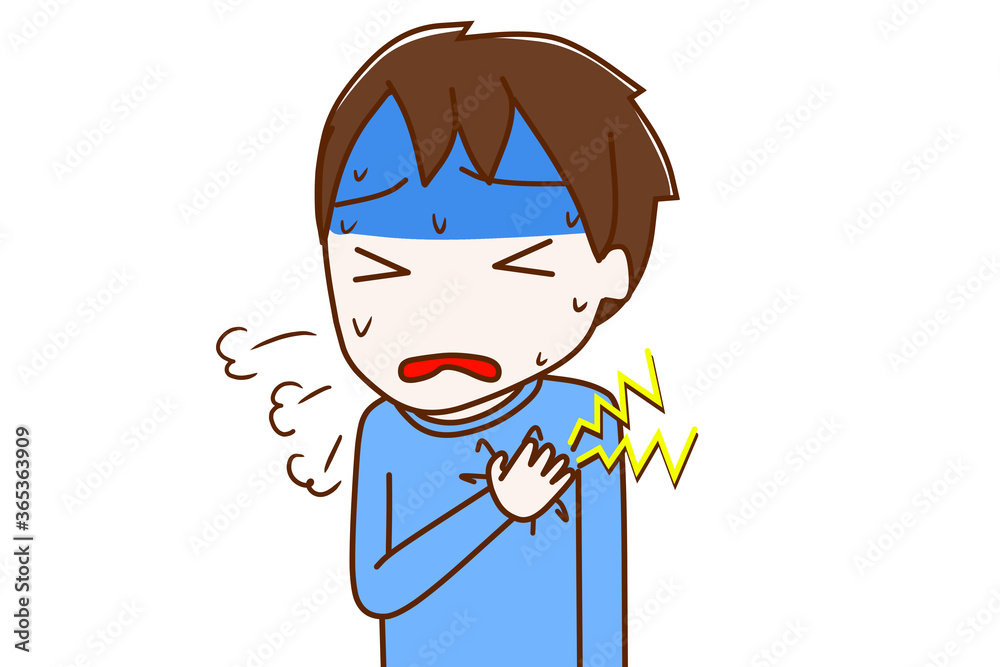 心臓がズキズキ痛み真っ青になる少年 心臓がズキズキ痛み真っ青になる少年