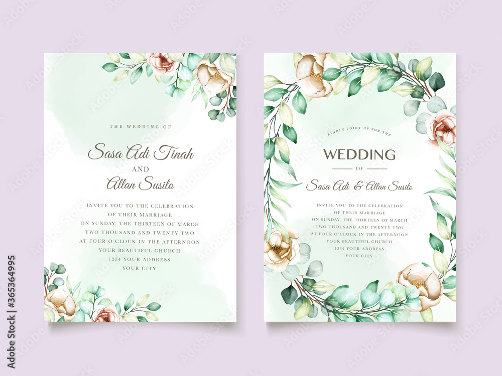 eucalyptus wedding card set