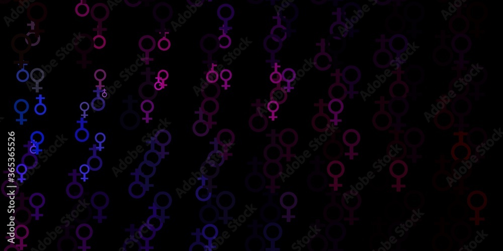 Light Multicolor vector pattern with feminism elements.