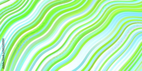 Light Blue, Green vector background with bent lines. Colorful illustration in abstract style with bent lines. Pattern for websites, landing pages.