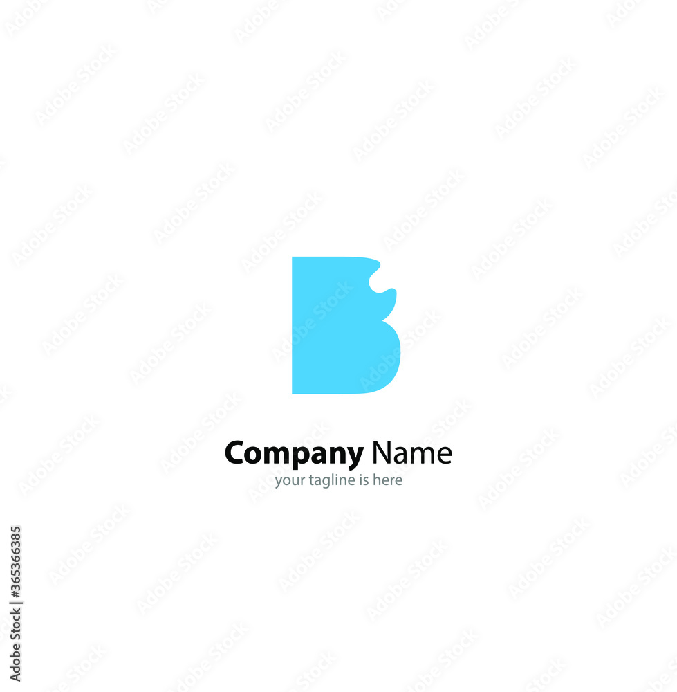 the simple modern logo of letter b with white background