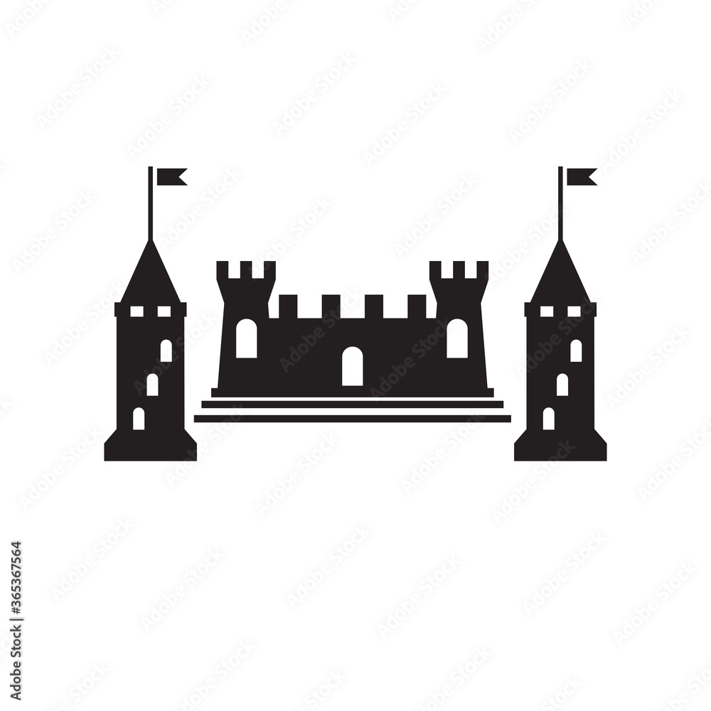 The castle icon vector logo template