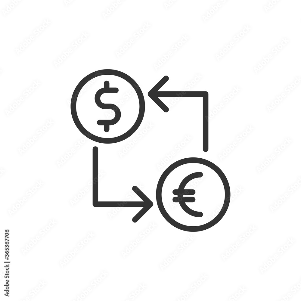Exchange icon. Euro and Dollar currency convert symbol. flat vector illustration Exchange icon. Euro and Dollar currency convert symbol. flat vector illustration