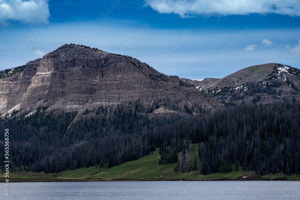 The Pinnacle Buttes northeast of Jackson Hole near Dubois Wyoming, at Brooks Lake in the Shoshone National Forest