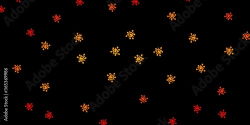 Dark orange vector texture with disease symbols.