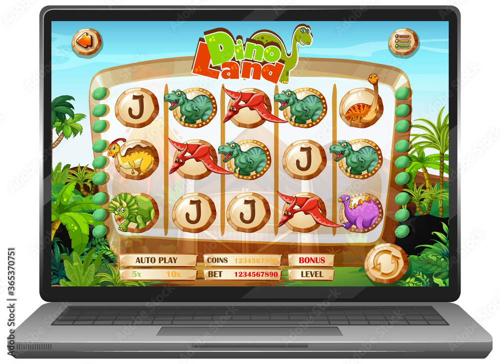 Dinosaur game on laptop screen