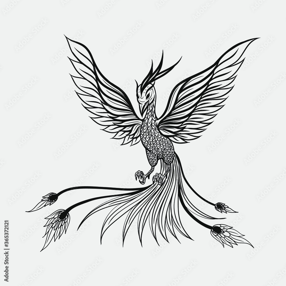 Beautiful And Elegant Phoenix Tattoo idea inspirational Black And White  Phoenix Tribal Tattoo design 24530751 Vector Art at Vecteezy