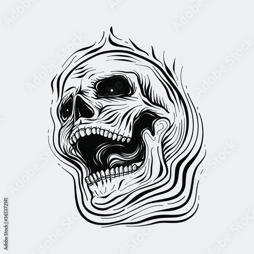 Skull logo, skull tattoo design vector illustration
