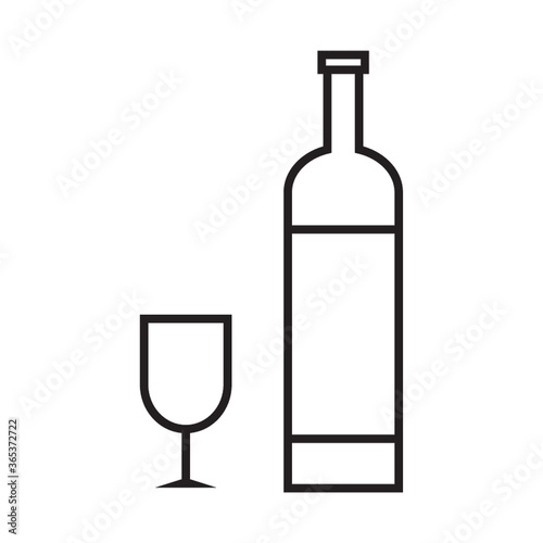 wine bottle and glass