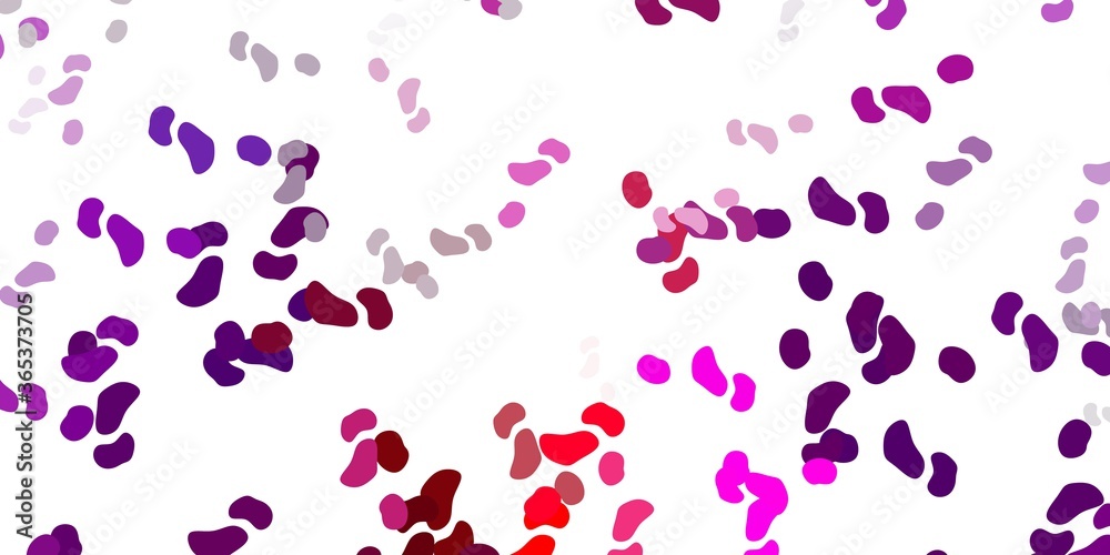 Light purple, pink vector pattern with abstract shapes.