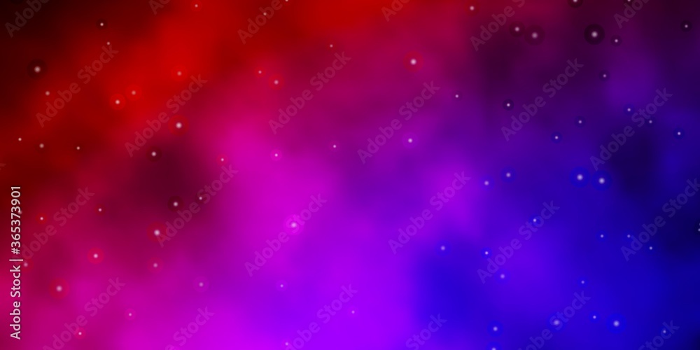 Naklejka premium Dark Blue, Red vector background with colorful stars. Modern geometric abstract illustration with stars. Best design for your ad, poster, banner.