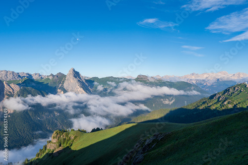 Picturesque mountain view in the Italy Dolomiti in summer season