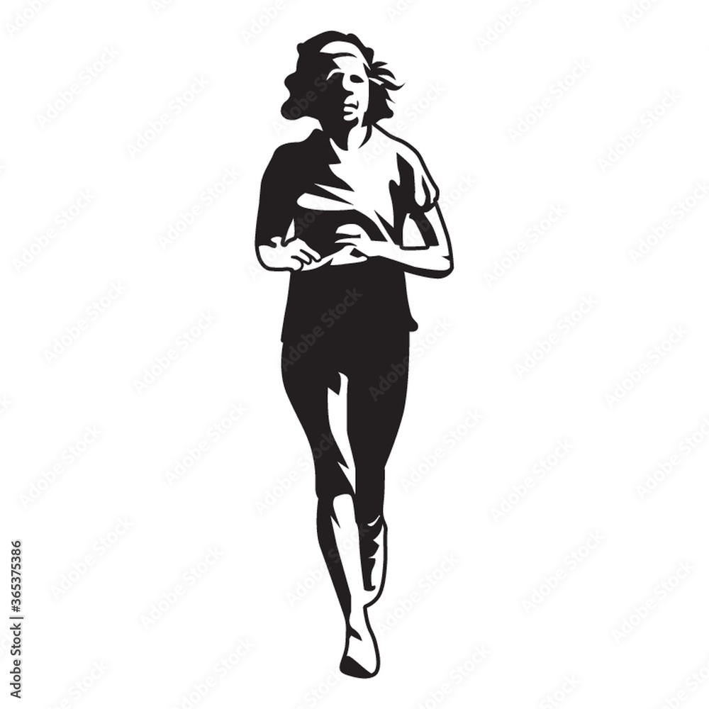 Fototapeta premium silhouette of a woman running