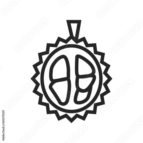 durian cut into half