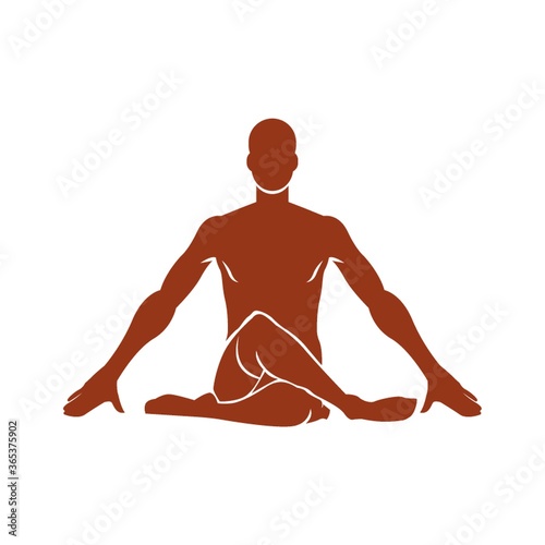 man practicing yoga