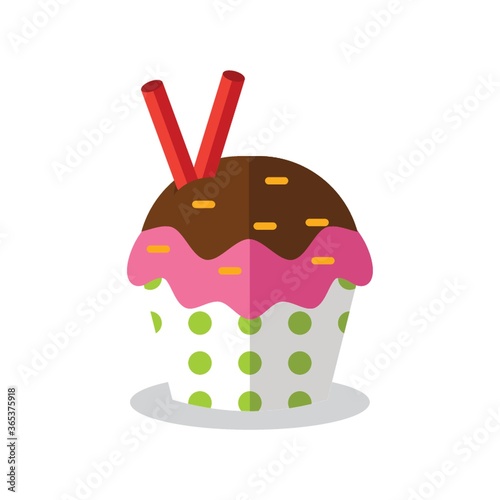 cupcake with wafer sticks