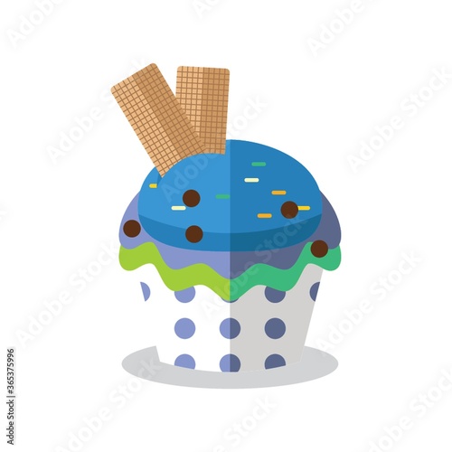 cupcake with wafer biscuit