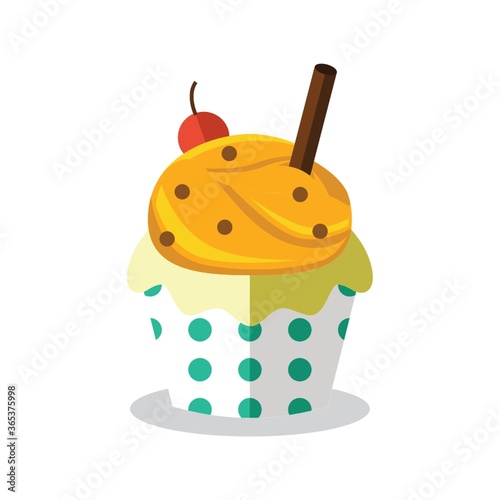 cupcake with wafer sticks