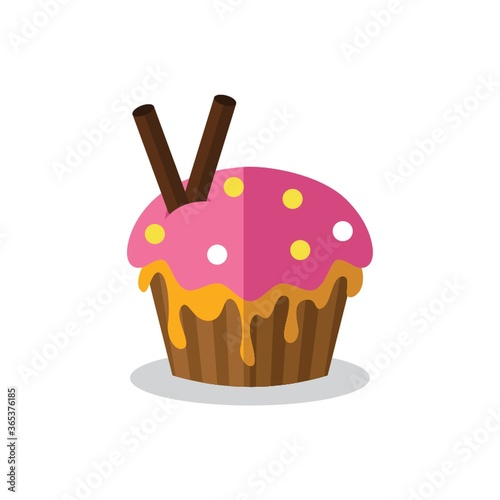 cupcake with wafer sticks
