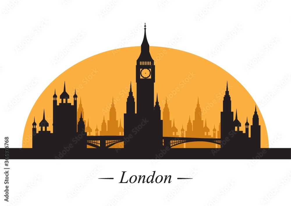 silhouette of london