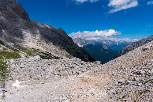 Rock Debris (Talus) in Summer, Punta Nera and Croda Rotta, Dolomites, Alps, Italy © Martin