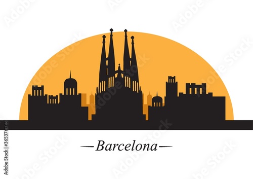 silhouette of barcelona