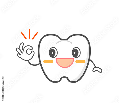 Periodontal disease and gum inflammation Healthy tooth character