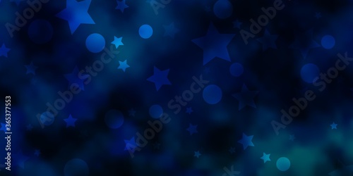 Light Blue, Green vector background with circles, stars. Colorful disks, stars on simple gradient background. Pattern for trendy fabric, wallpapers.