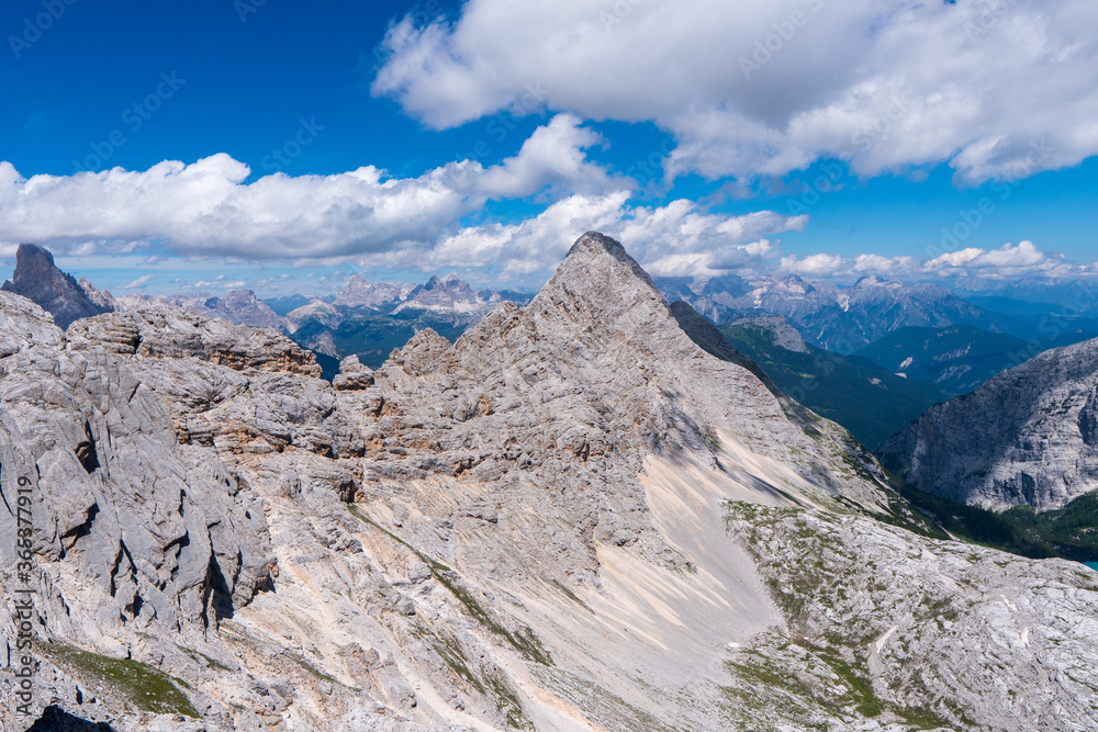 Rock Debris (Talus) in Summer, Punta Nera and Croda Rotta, Dolomites, Alps, Italy