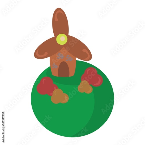 windmill on earth globe