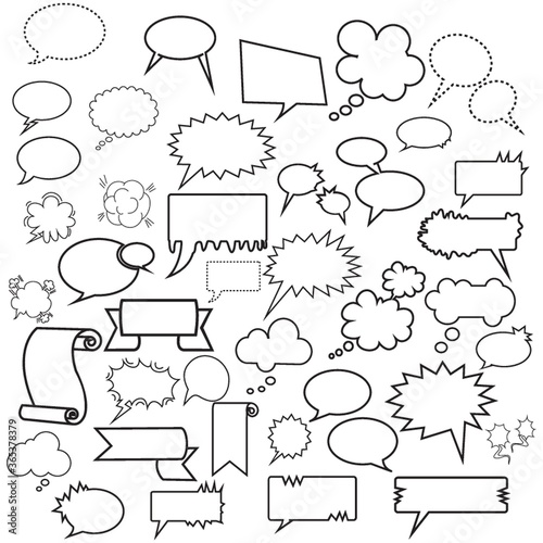set of speech bubbles