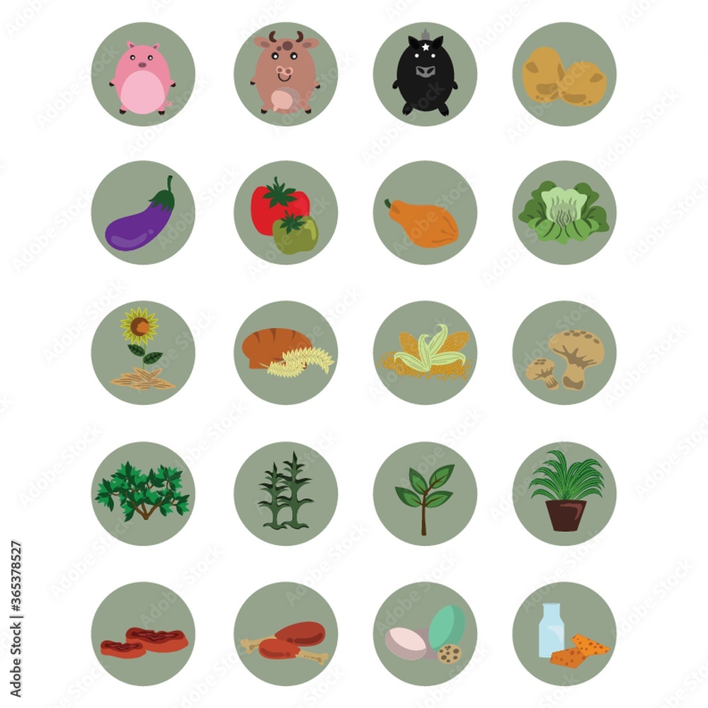 set of agriculture icons set of agriculture icons