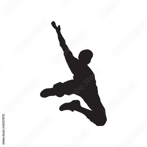 silhouette of a man jumping