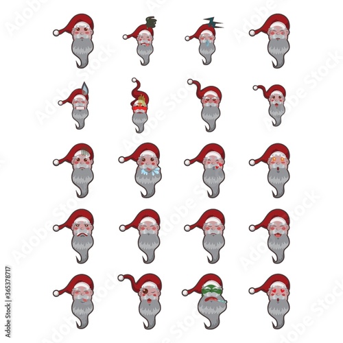 set of santa claus emoticons