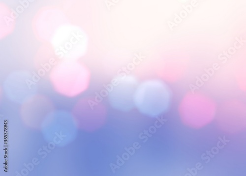 Magical lights blurred background. Delicate pink blue lilac gradient pattern. Wonderful bokeh abstract texture. 