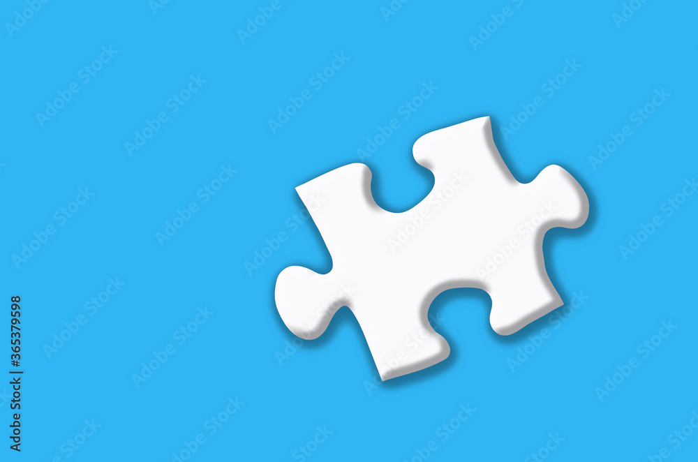 White puzzle with shadows on a blue background. White puzzle with shadows on a blue background.