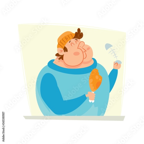 man having food