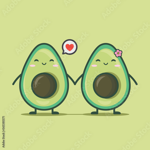 cute avocado character illustration